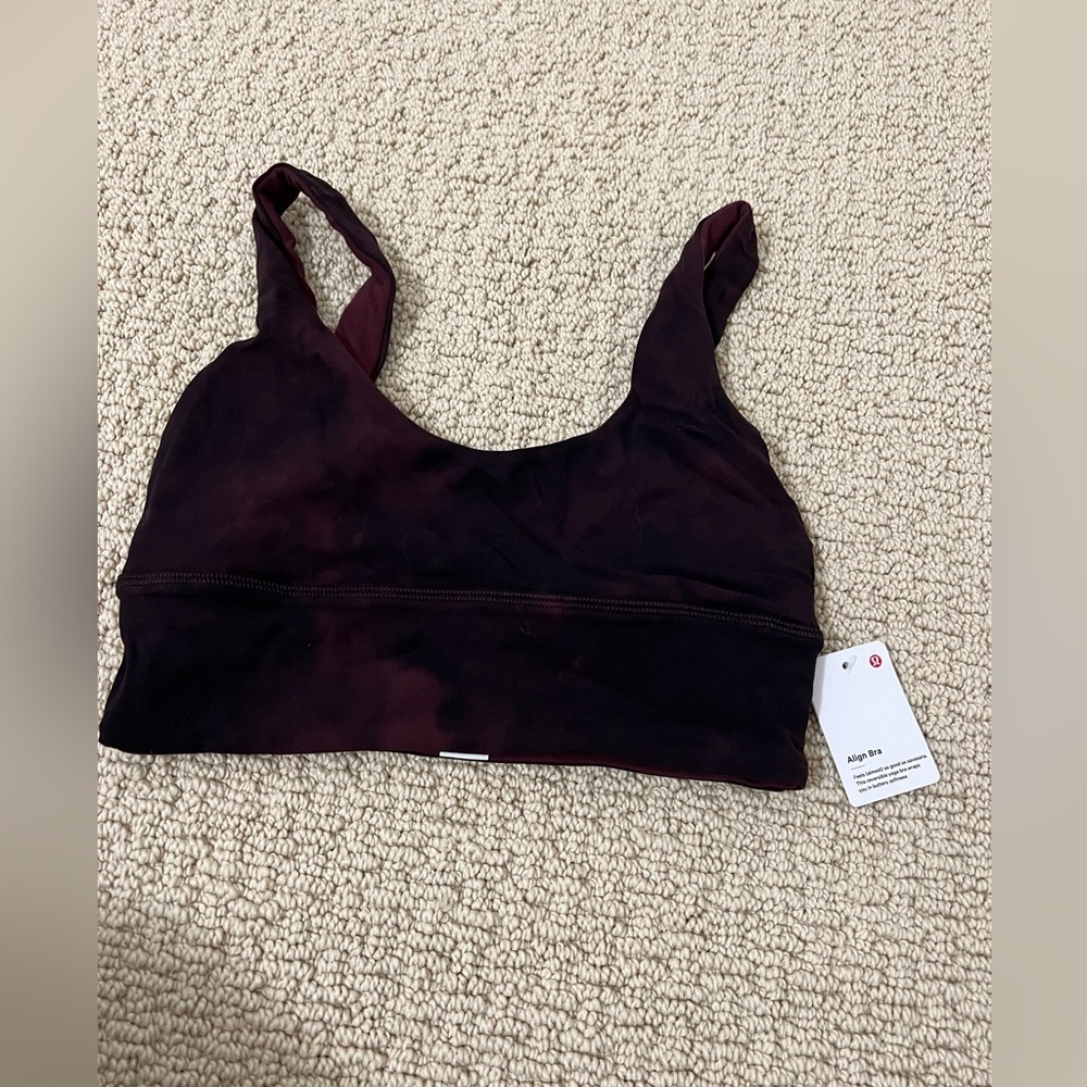 NWT Lululemon align bra diamond dye cassis/cassis size 4